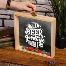 Коллекционная коробка - копилка для хранения сортов пива Hello Beer Goodbye Problems